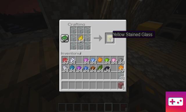 Cómo hacer vidrieras amarillas en Minecraft