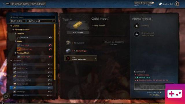 How to craft and use gold bars in the New World?