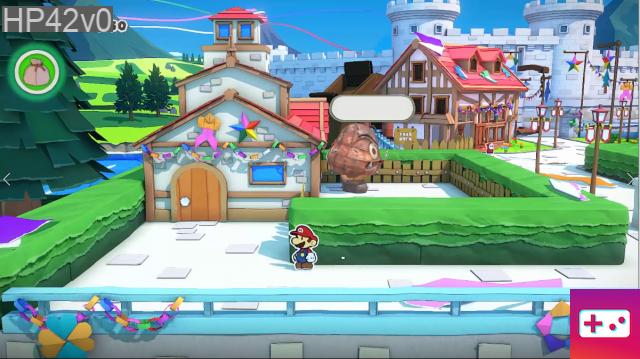 Come entrare nel cortile per salvare il bel ragazzo timido in Toad Town - Paper Mario the Origami
