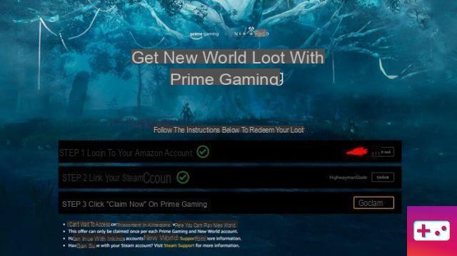 Come collegare il tuo account Amazon Prime Gaming con New World?