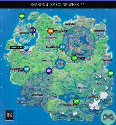 Fortnite Capítulo 2 Temporada 4 Semana 7 - Todos os desafios no mapa